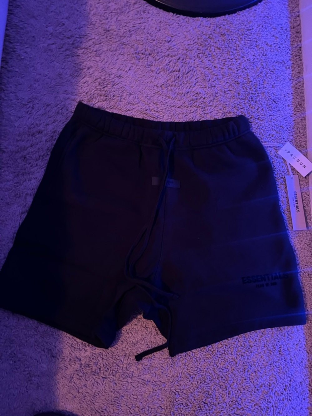 ESSENTIALS Men’s Black Drawstring Hybrid Shorts